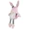 12" Pink Bunny Ears Sitting Easter Gnome with Dangling Legs